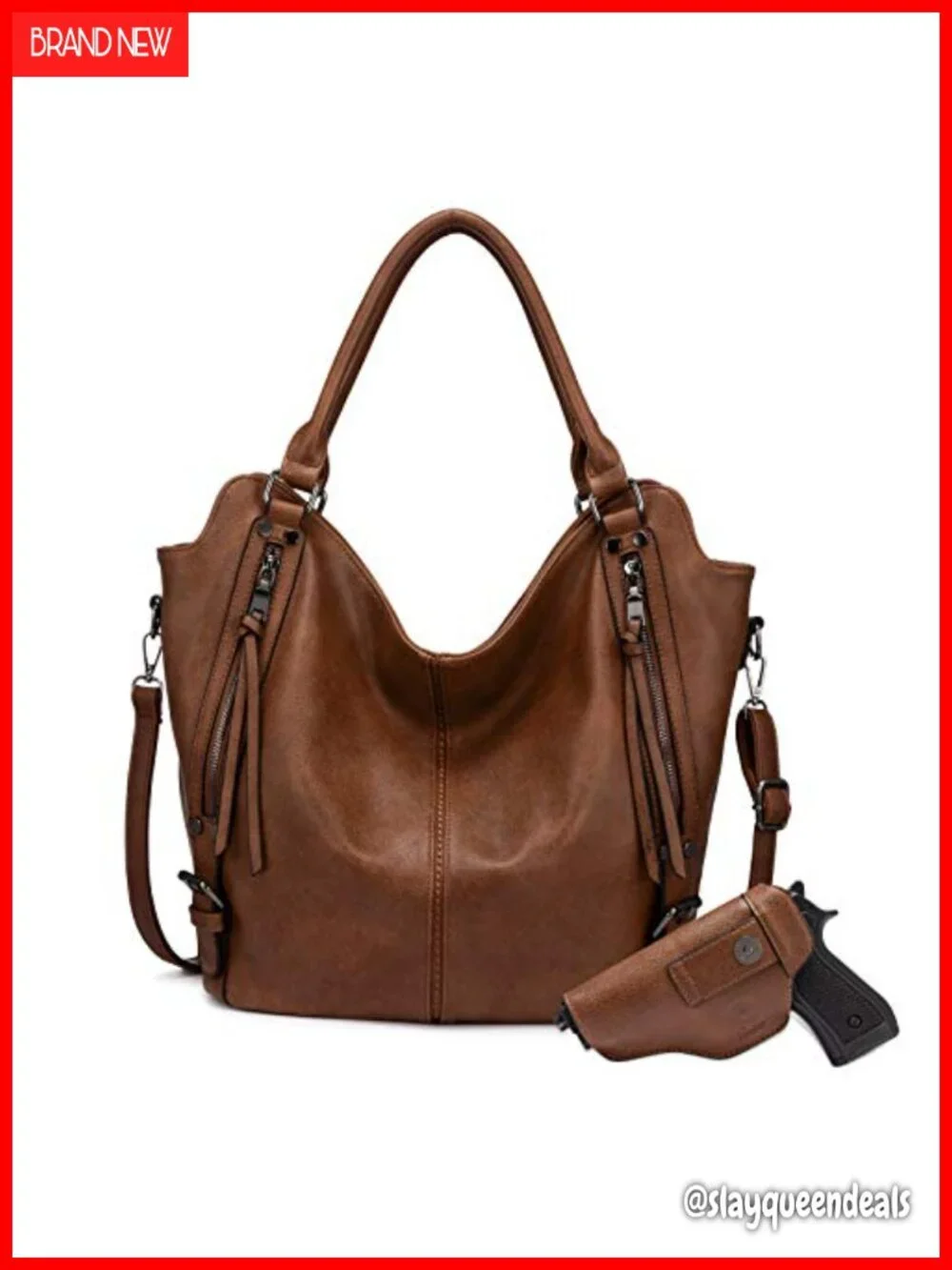 Concealed Carry Hobo Purse for Women Faux Leather Large Crossbody Tote with